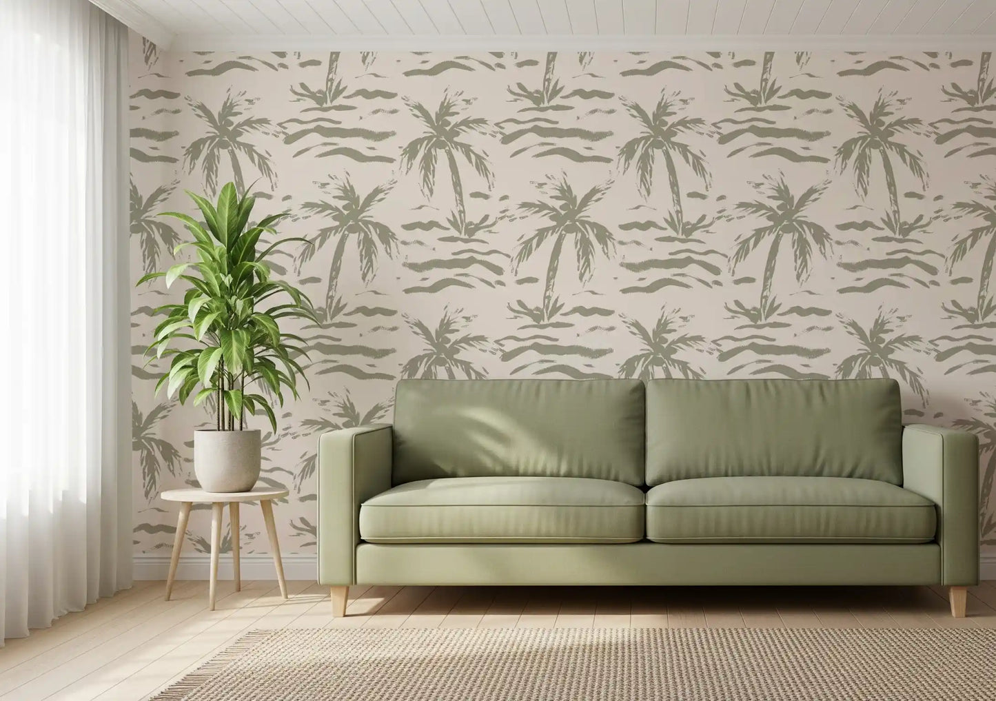 Abstract Palm Grove Brushstrokes Wallpaper⁠