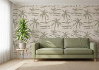 Abstract Palm Grove Brushstrokes Wallpaper⁠