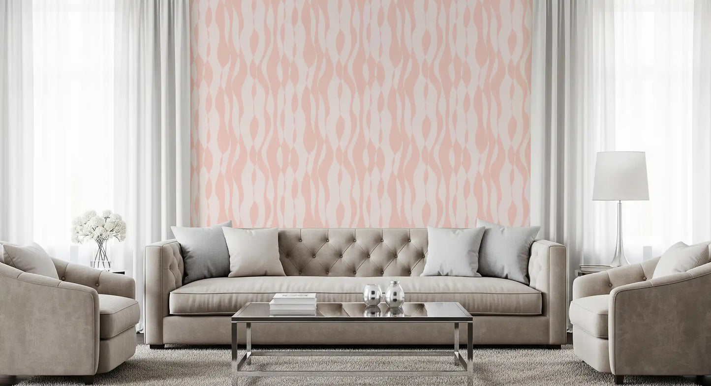 Minimalist Blush Flowing Lines Wallpaper⁠