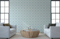 Soft Blue Tile Repeat Wallpaper⁠