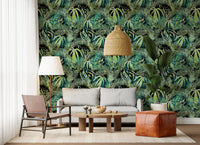Abstract Tropical Palm Overlay Wallpaper⁠