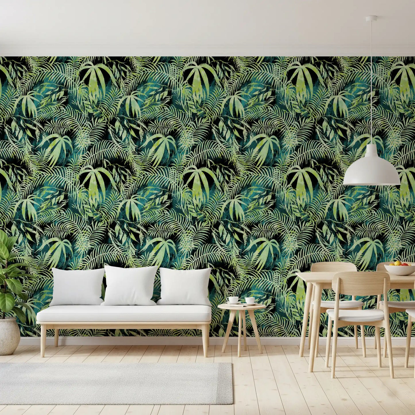 Abstract Tropical Palm Overlay Wallpaper⁠