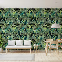 Abstract Tropical Palm Overlay Wallpaper⁠