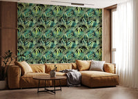 Abstract Tropical Palm Overlay Wallpaper⁠