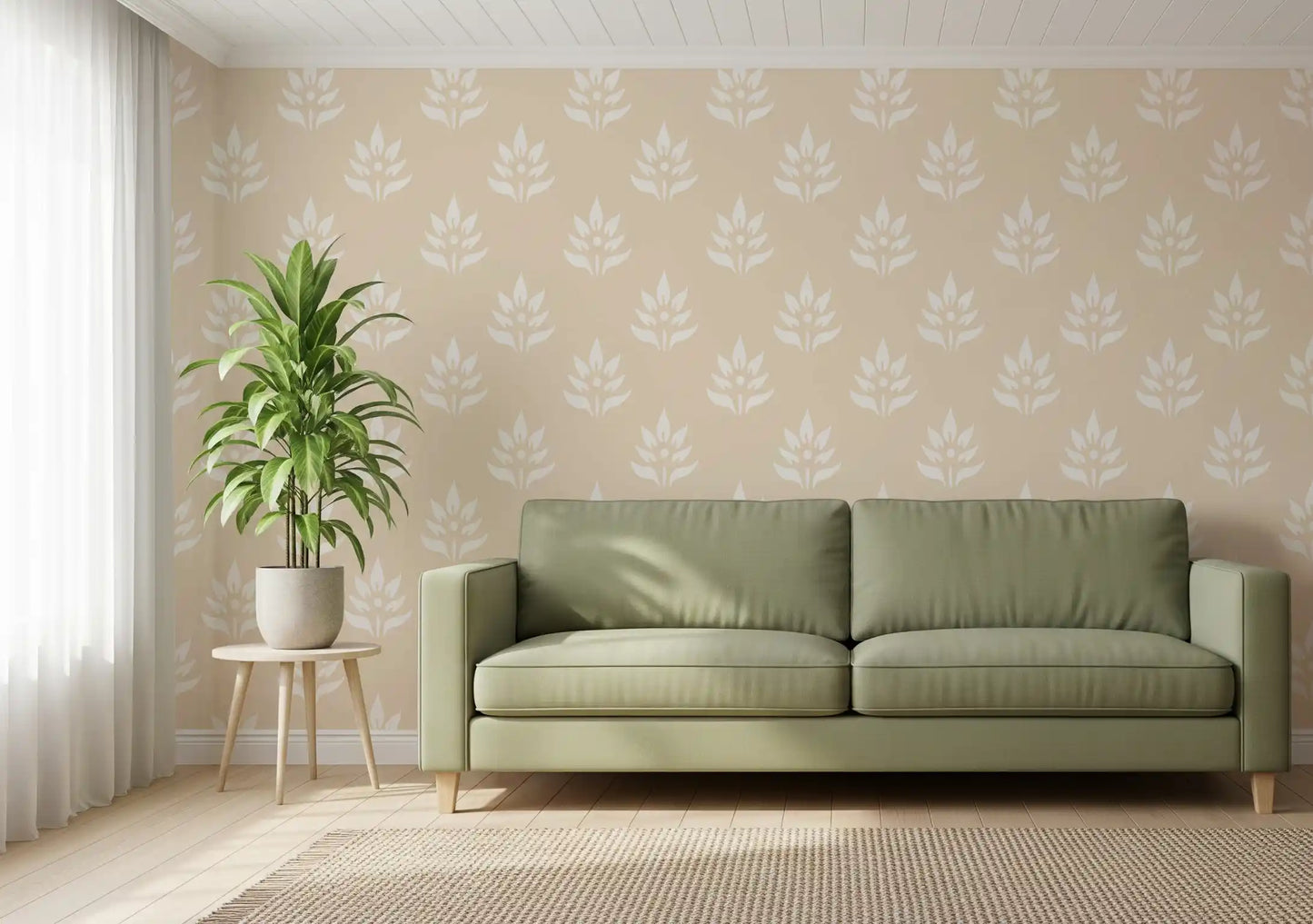 Minimalist Botanical Motif Wallpaper⁠