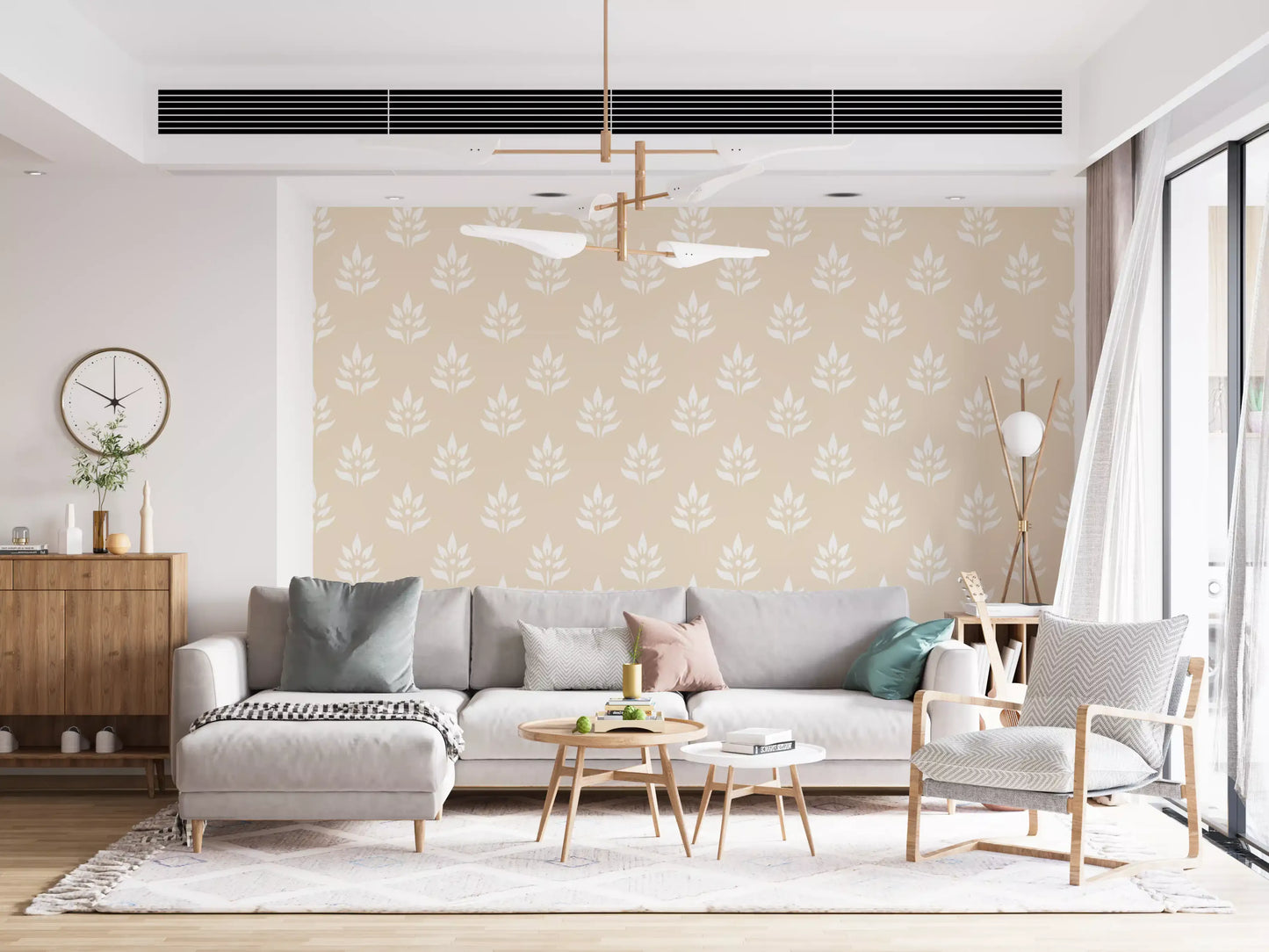 Minimalist Botanical Motif Wallpaper⁠