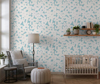 Soft Blue Floral Silhouette Wallpaper⁠