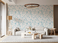Soft Blue Floral Silhouette Wallpaper⁠