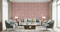 Blush Grid Hand-Painted Texture Wallpaper⁠