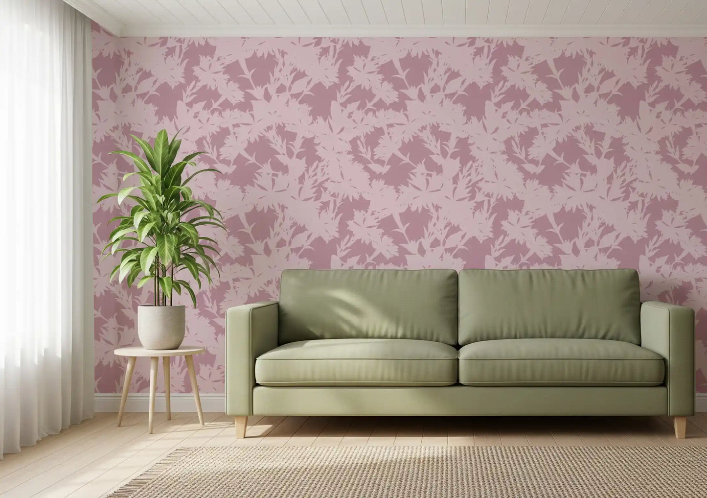 Blush Botanical Silhouette Wallpaper⁠