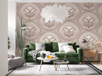 Modern Organic Botanical Repeat Wallpaper⁠