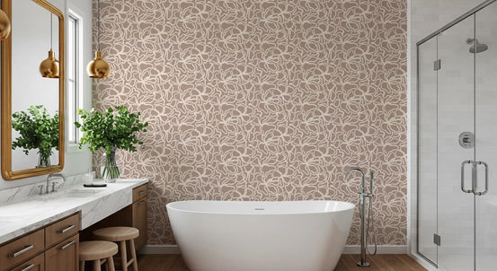 Soft Fluid Botanical Shapes Wallpaper⁠