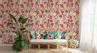 Bohemian Painted Botanical Flora Wallpaper⁠