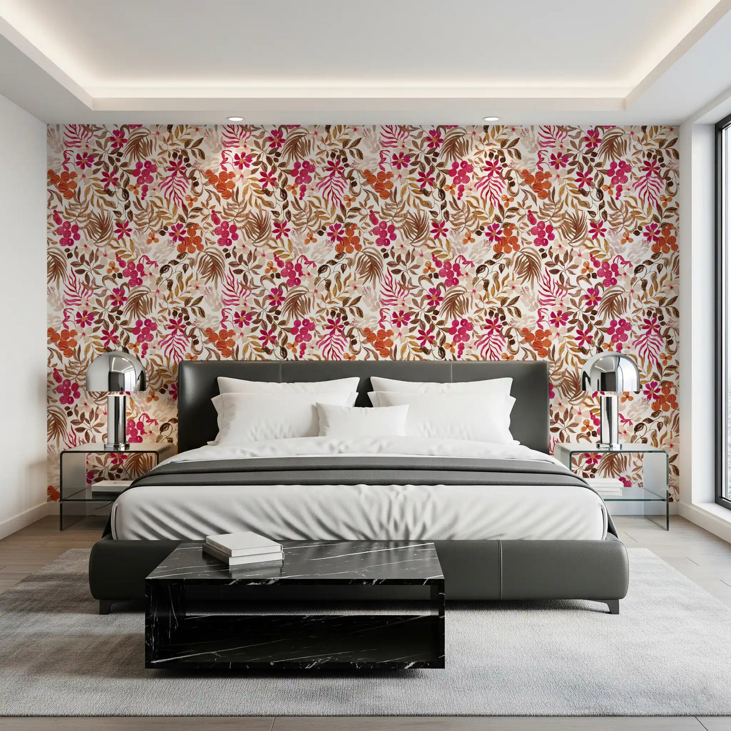 Bohemian Painted Botanical Flora Wallpaper⁠