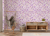 Soft Lavender Watercolor Petals Wallpaper⁠