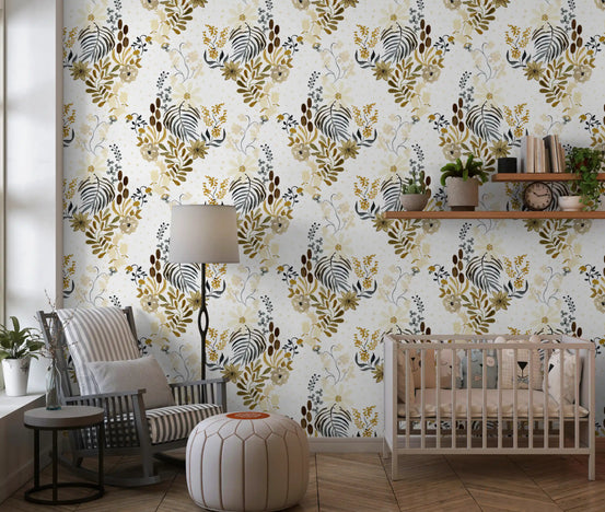 Earthy Field wallpaper behind a Nursery area  feature, GD12018