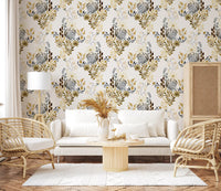 Rustic Earthy Botanical Field Wallpaper⁠