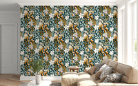 Retro Earthy Floral Bloom Wallpaper⁠