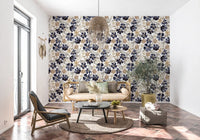 Indigo Garden Sketch Wallpaper⁠