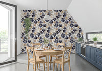 Indigo Garden Sketch Wallpaper⁠
