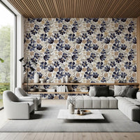 Indigo Garden Sketch Wallpaper⁠