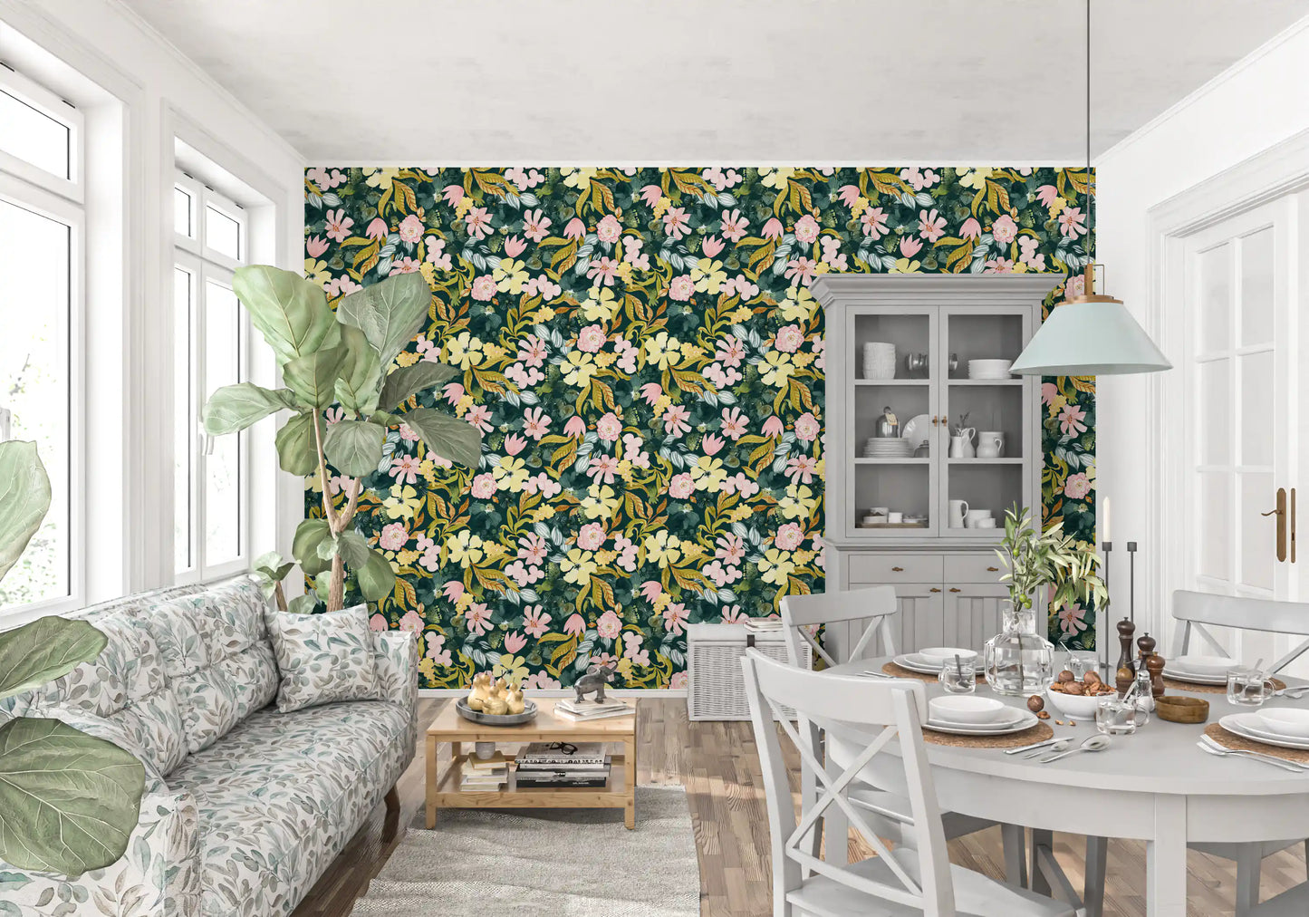 Rustic Botanical Forest Trail Wallpaper⁠