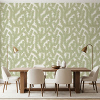 Minimalist Sage Leaf Pattern Wallpaper⁠