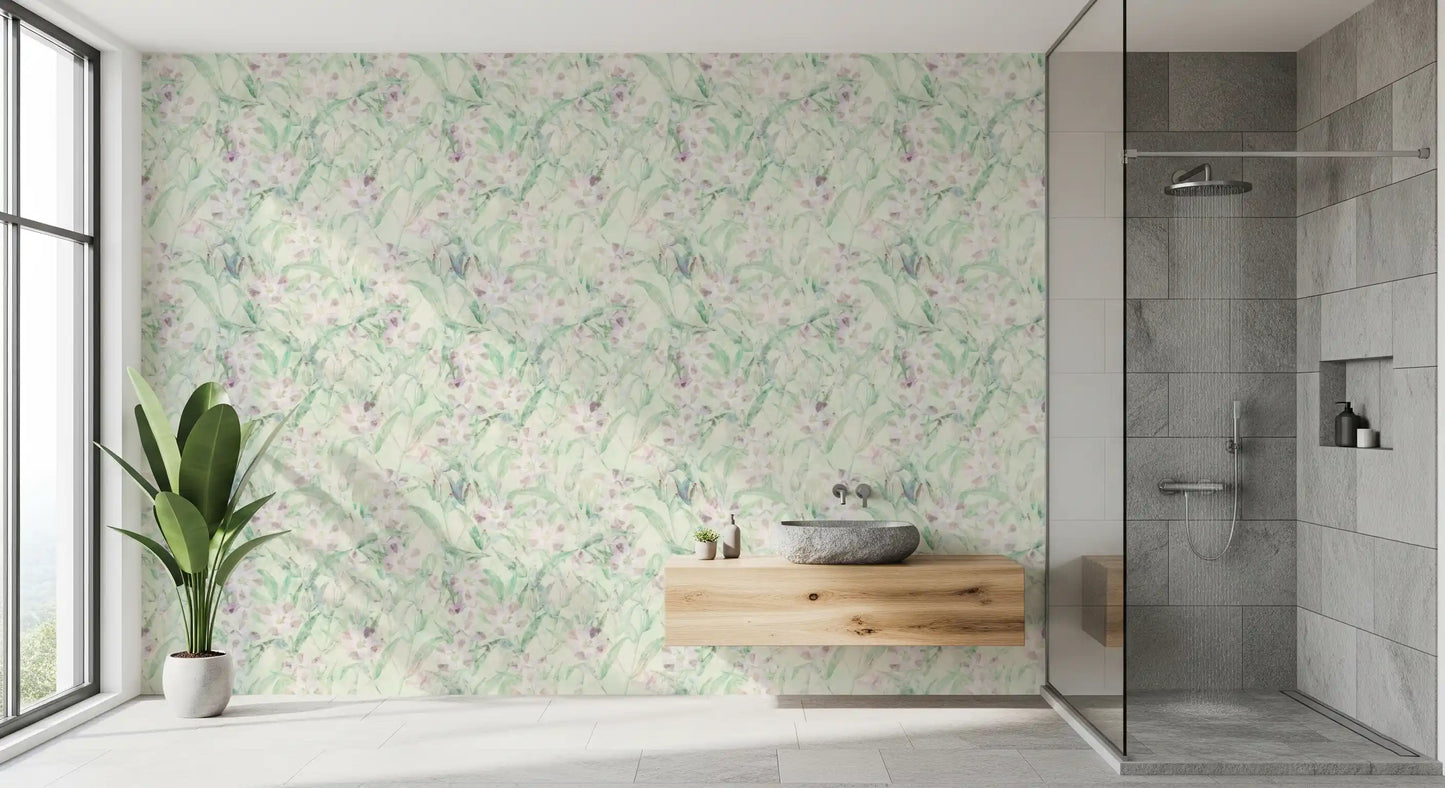 Soft Sage Botanical Garden Wallpaper⁠
