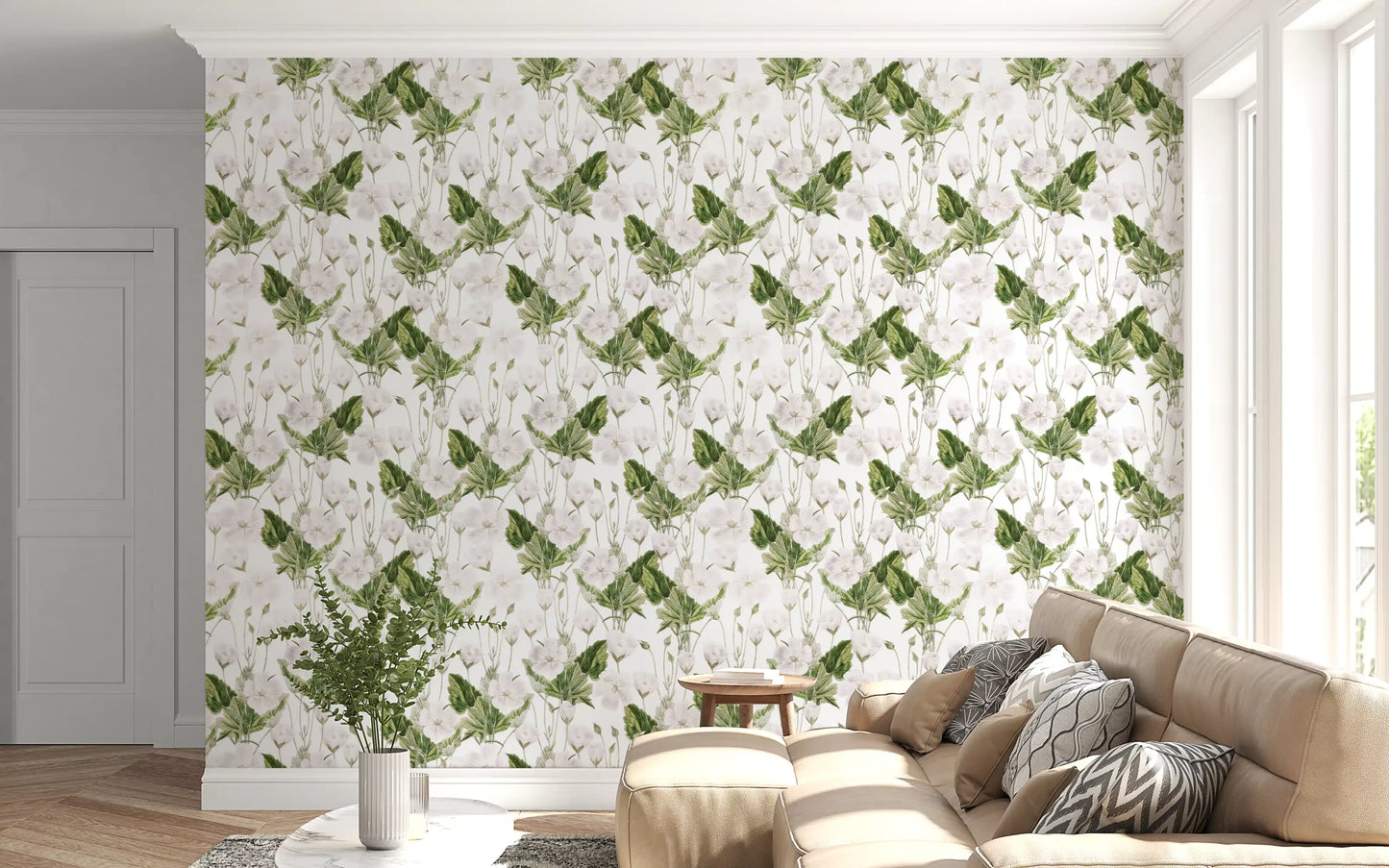 Botanical Meadow Sketch Wallpaper⁠