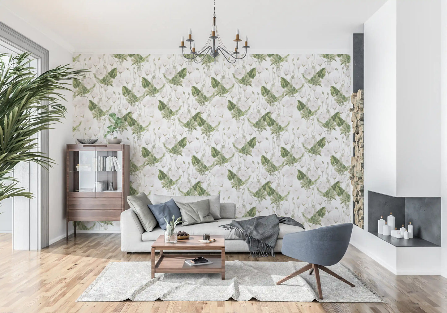 Botanical Meadow Sketch Wallpaper⁠