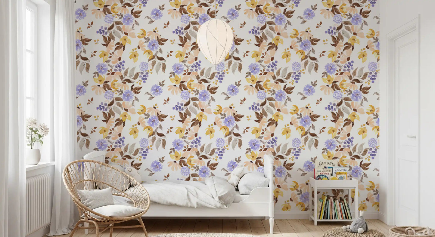 Watercolor Meadow Floral Sprays Wallpaper⁠