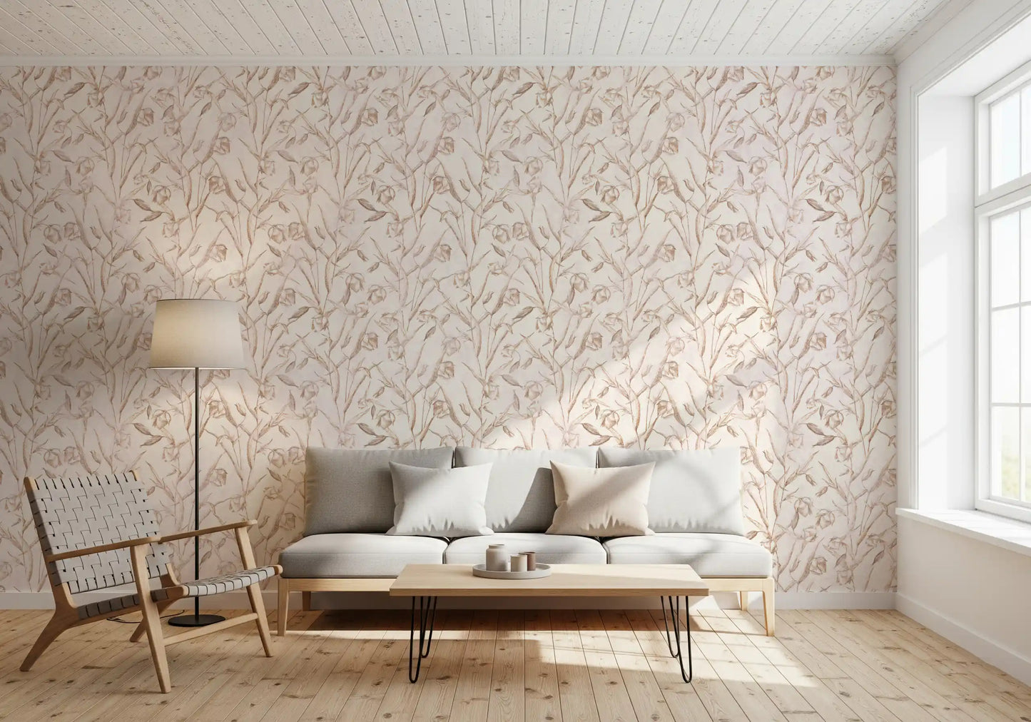 Sepia Botanical Sketch Wallpaper⁠