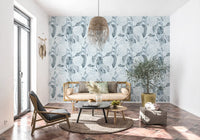 Monochromatic Hydrangea Botanical Wallpaper⁠