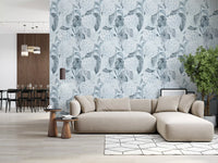 Monochromatic Hydrangea Botanical Wallpaper⁠