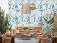 Monochromatic Hydrangea Botanical Wallpaper⁠
