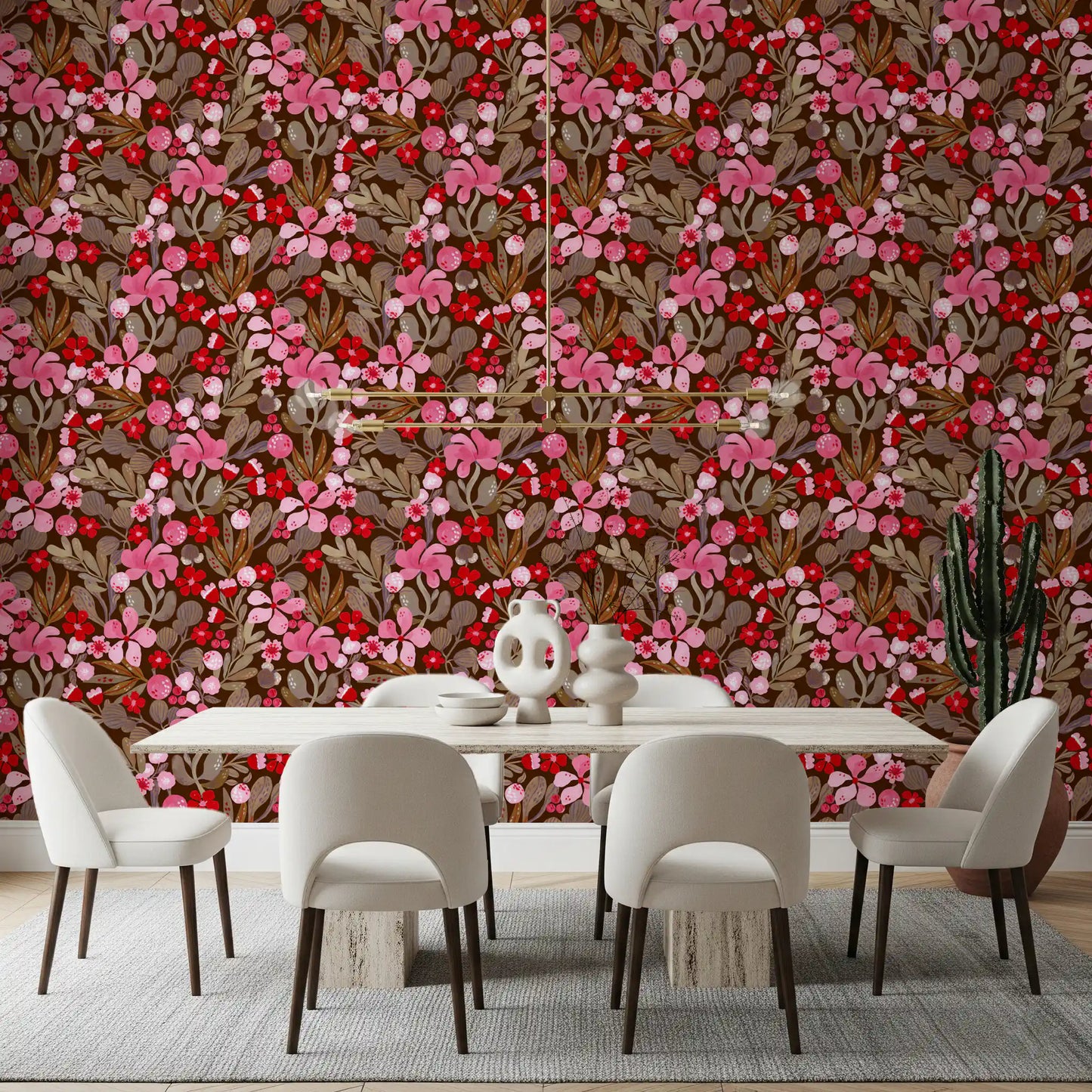 Rustic Crimson Petal Garden Wallpaper⁠