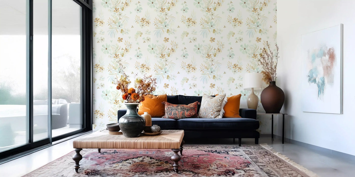 Floating Petals and Foliage Wallpaper⁠