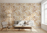 Rustic Earthy Botanical Meadow Wallpaper⁠