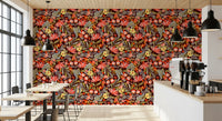Whimsical Meadow Flora Repeat Wallpaper⁠