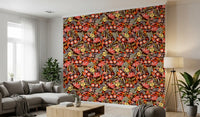 Whimsical Meadow Flora Repeat Wallpaper⁠