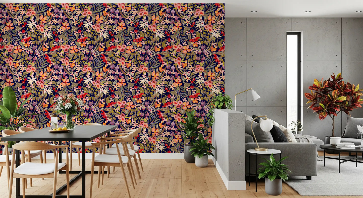 Twilight Berry Orchard Illustration Wallpaper⁠