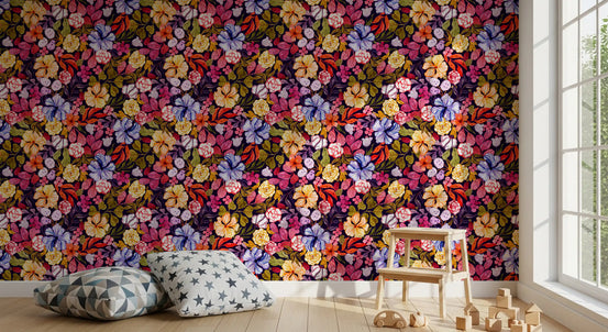 Bedroom styled in Artisanal Garden Pattern wallpaper GD12069