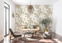 Rustic Earthy Botanical Vines Wallpaper⁠