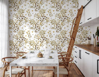 Rustic Earthy Botanical Vines Wallpaper⁠
