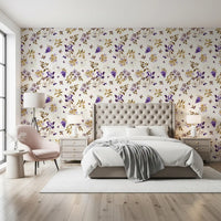 Violet and Gold Botanical Trails Wallpaper⁠