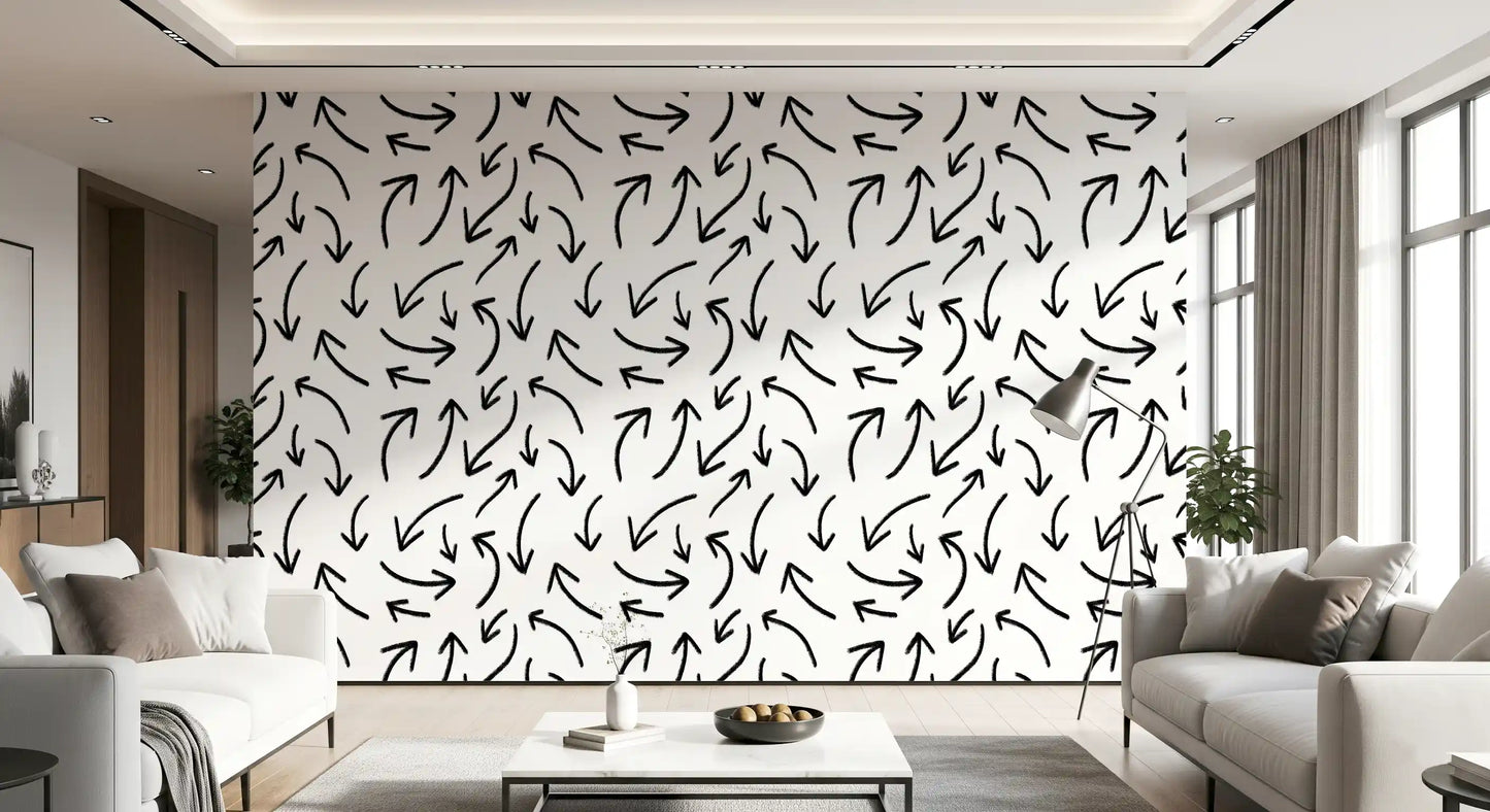 Charcoal Hand-Drawn Arrows Wallpaper⁠