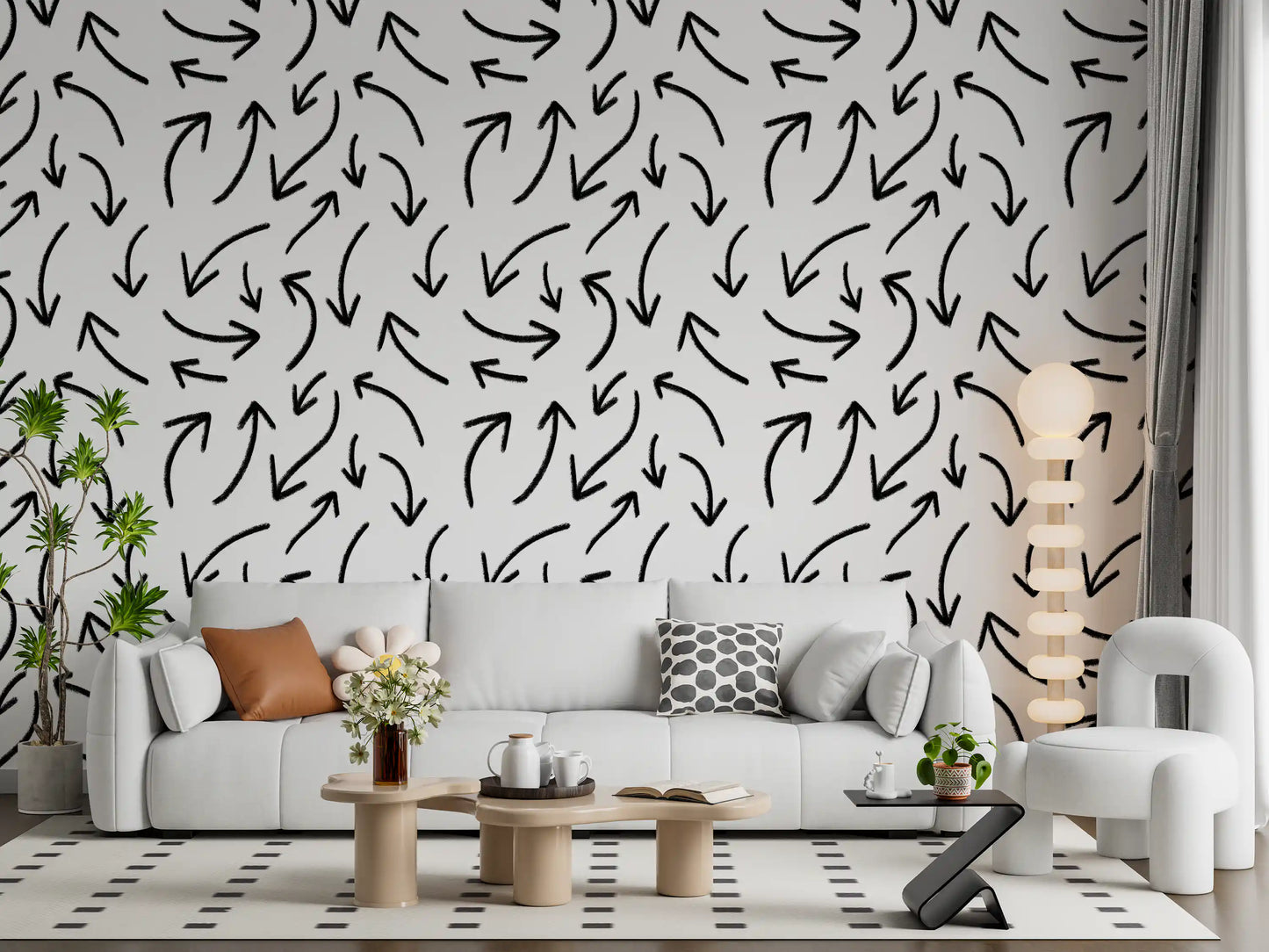 Charcoal Hand-Drawn Arrows Wallpaper⁠