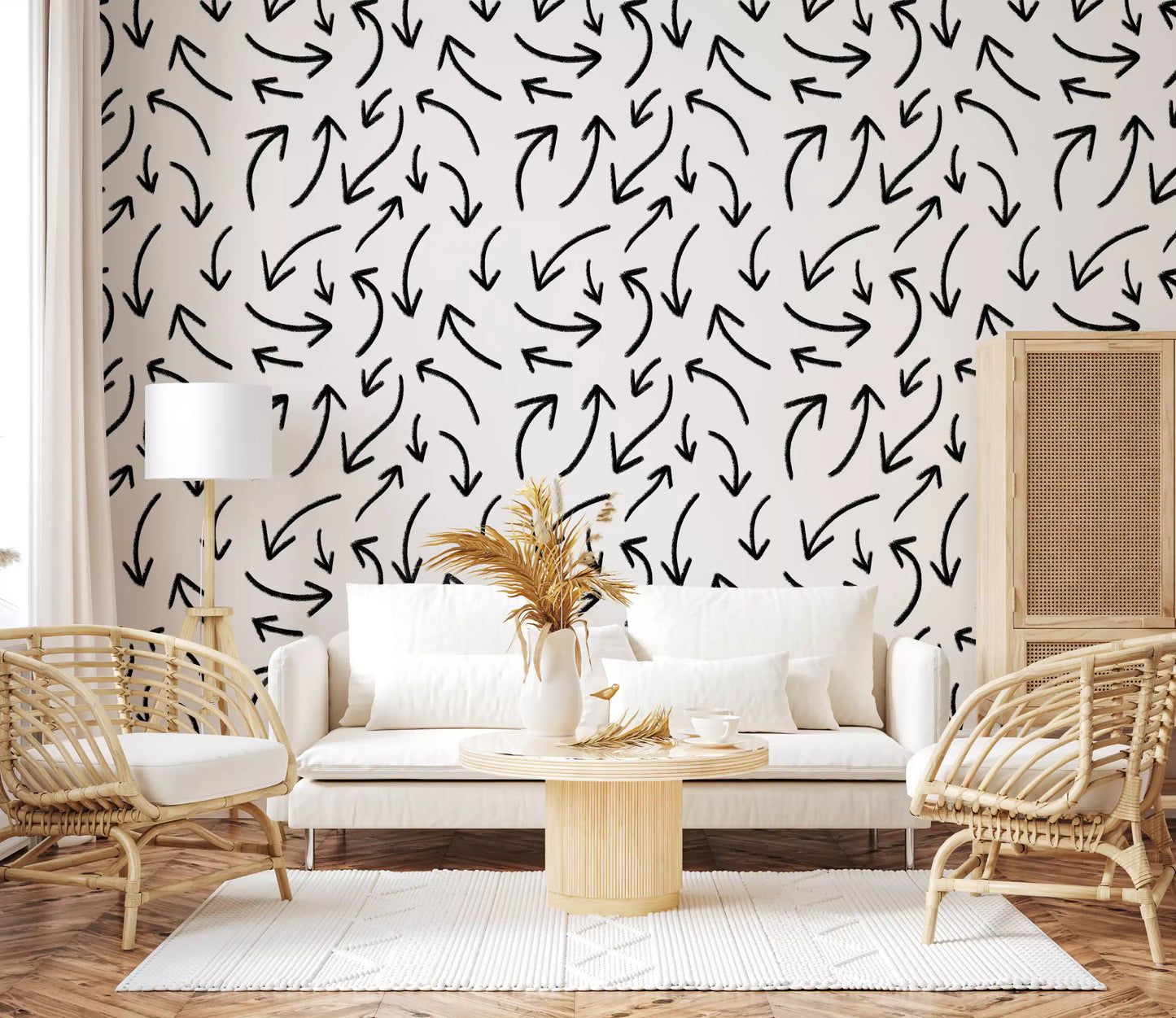 Charcoal Hand-Drawn Arrows Wallpaper⁠