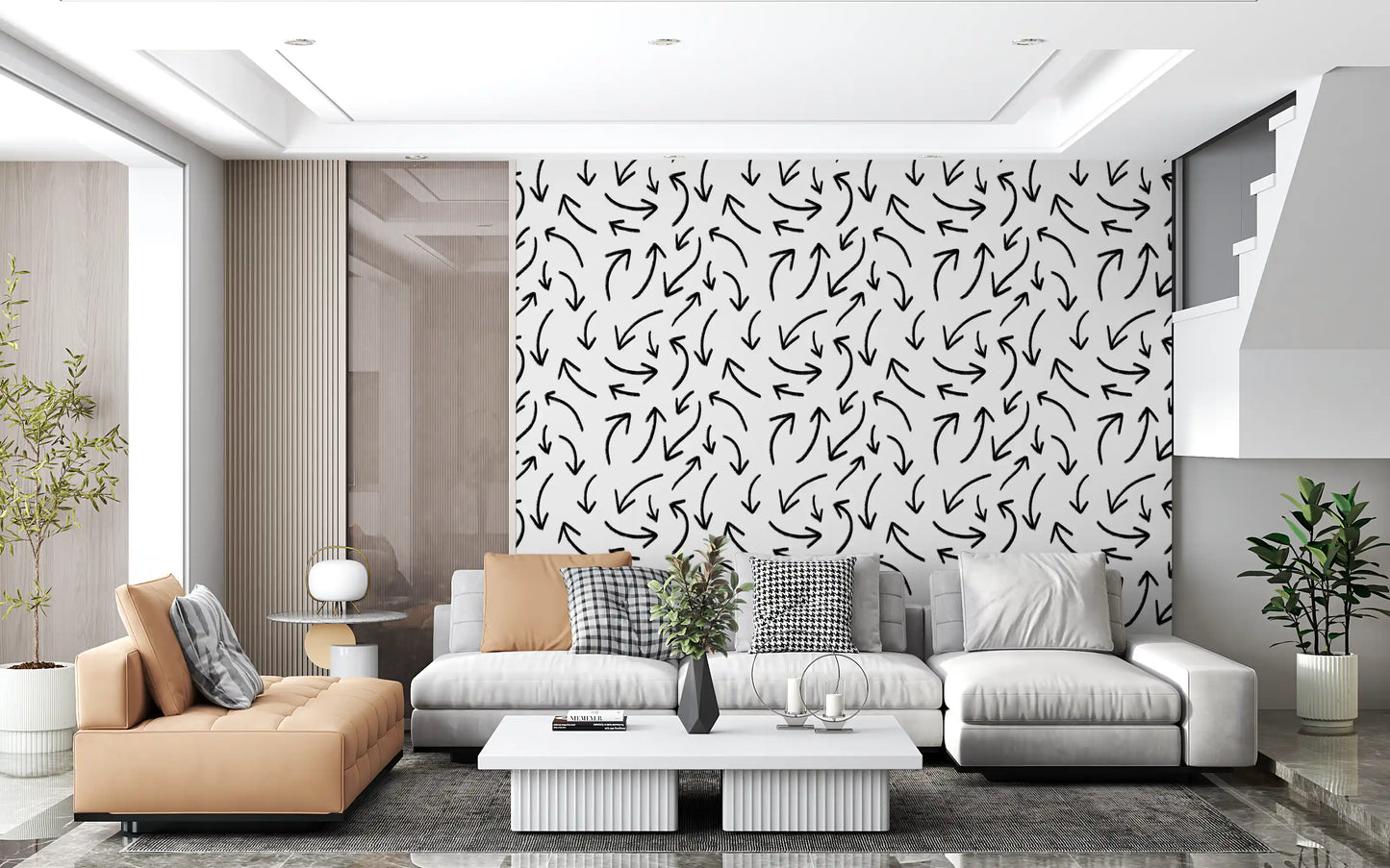 Charcoal Hand-Drawn Arrows Wallpaper⁠