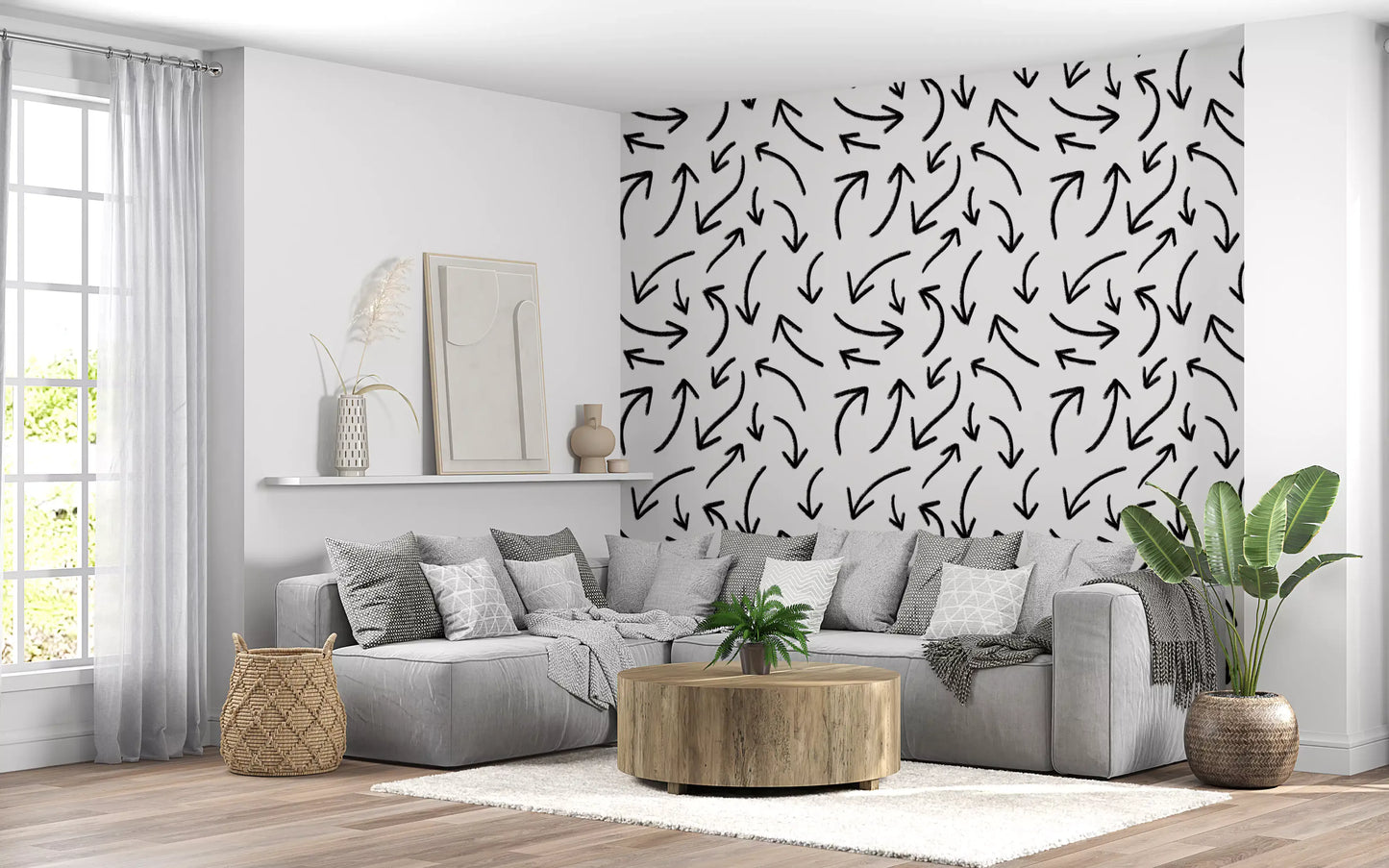 Charcoal Hand-Drawn Arrows Wallpaper⁠